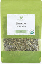 Biokoma Organic Mugwort Dried Herb 50g 1.76oz Artemisia vulgaris USDA Organic Herbal Tea Premium Cut Aromatic Leaves Lucid Dreaming Bath Resealable Pouch No Additives No Preservatives No GMO Kosher