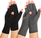 2 Pairs Arthritis Compression Gloves for Women Men, Carpal Tunnel Pain Relief, Fingerless for Typing Both Hands
