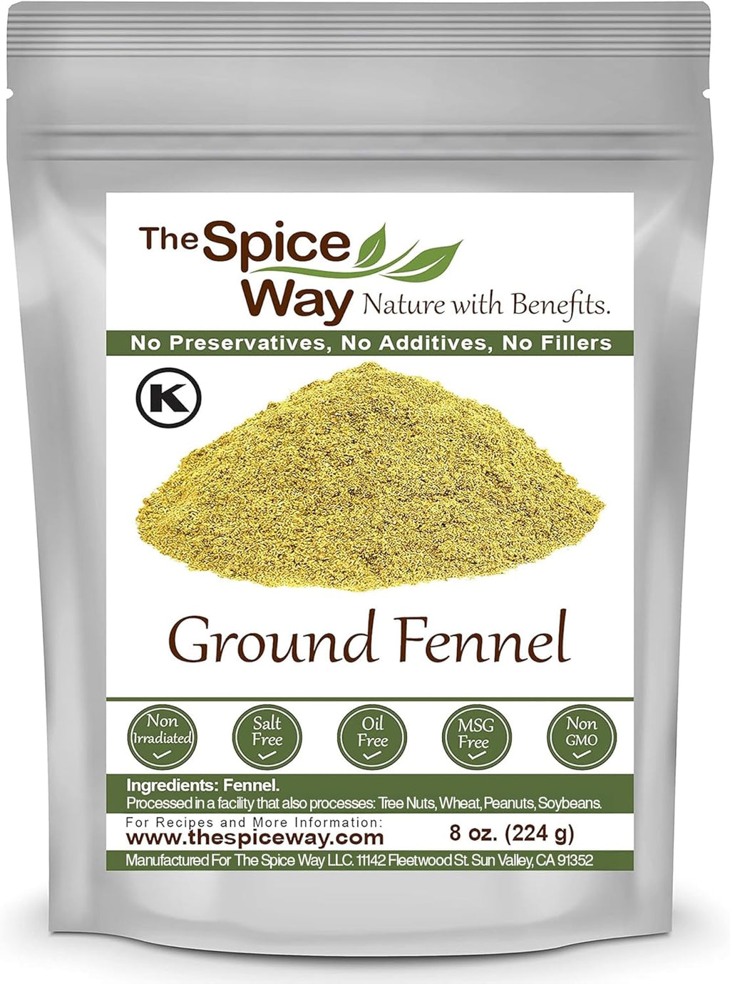 The Spice Way Fennel Seed Ground - bulk seeds powder great for tea and cooking 8 oz