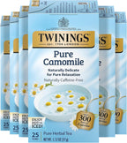 Twinings Pure Camomile Herbal Tea Individually Wrapped Bags, 25 Count (Pack of 6), Calming & Delicate, Naturally Caffeine-Free, Enjoy Hot or Iced, 150 Teabags