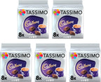 TASSIMO Cadbury Hot Chocolate Drink 16 discs, 8 servings (Pack of 5, Total 80 discs, 40 servings)