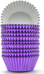 200 Pcs Purple Foil Cupcake Liners Standard Baking Cups Muffin Paper Cases