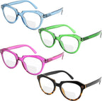 Eyekepper Bifocal Reading Glasses Women 4-Pack Ladies Bifocal Readers Cat-eye Style