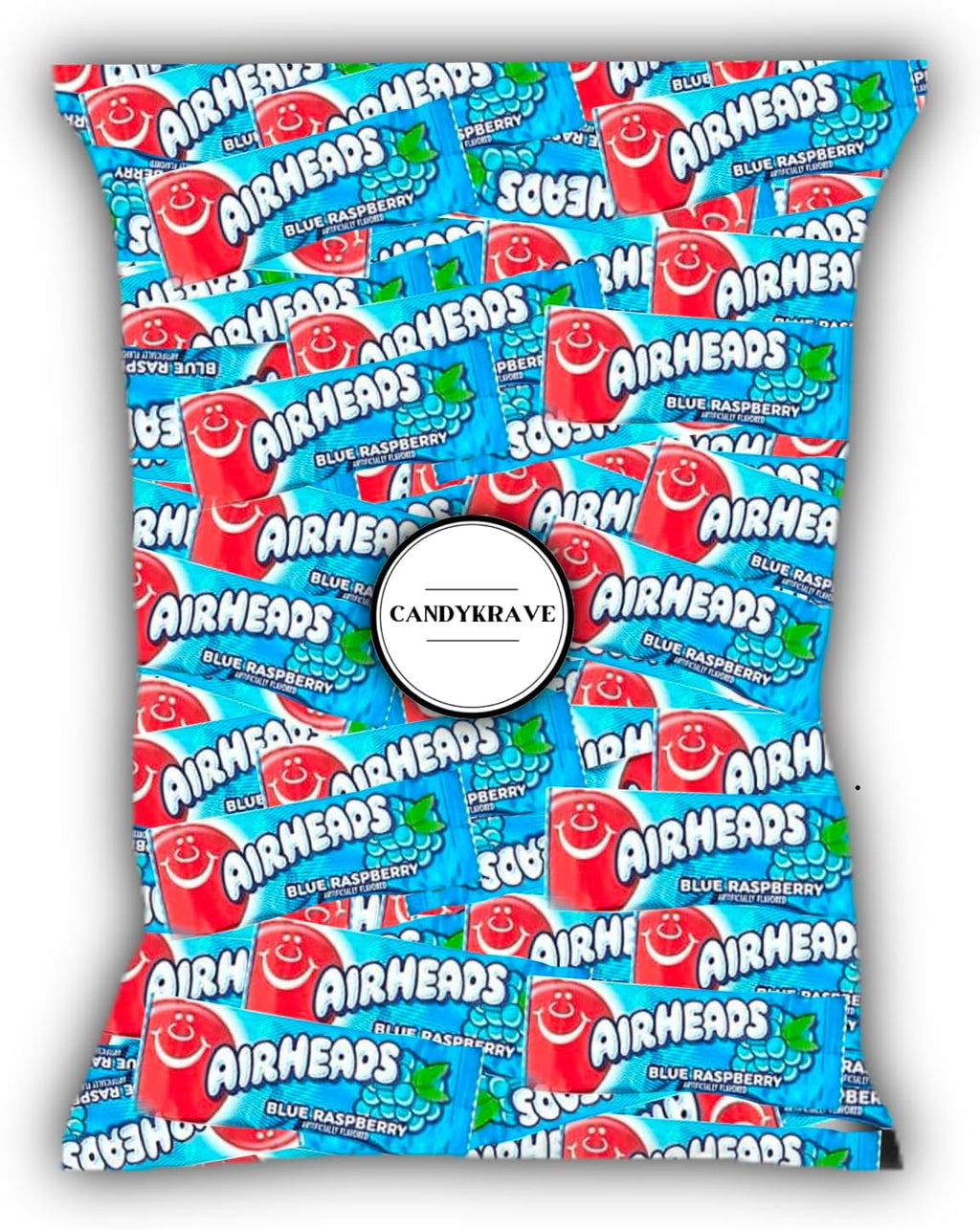 Airheads Candy Mini Bars, Blue Raspberry Flavor, 80 Pieces Bulk Bag, Individually Wrapped Non-Melting Chewy Fruit Taffy, Gluten Free, Perfect for Birthdays, Parties & Pantry (2 lbs)