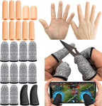 GELMAY 22PCS Gel Finger Cots, Sleeves Guards Cut Resistant Gloves Protectors Cutting Covers Protection Mobile Phone Gaming Fingertips Touch Tips Caps