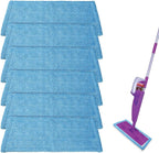 6 Pack Reusable Microfiber Pads for Rejuvenate Microfiber Mop, Compatible with Rejuvenate Click N Clean Multi-Surface Spray Mop, Machine Washable Microfiber Pad Refill for All Floors Without Handle