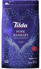 Tilda Pure Basmati Rice, Premium Aromatic and Authentic Rice, Large Resealable Bag, 20-Pound Bag
