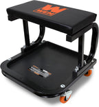 Wen 73011T 250 lb. Capacity Rolling Mechanic Seat with Onboard Storage