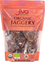 Jiva Organics Jaggery Whole 2 LB (908g) | Gur, Panela | Unrefined Natural Cane Sugar | No Chemicals, No Preservatives