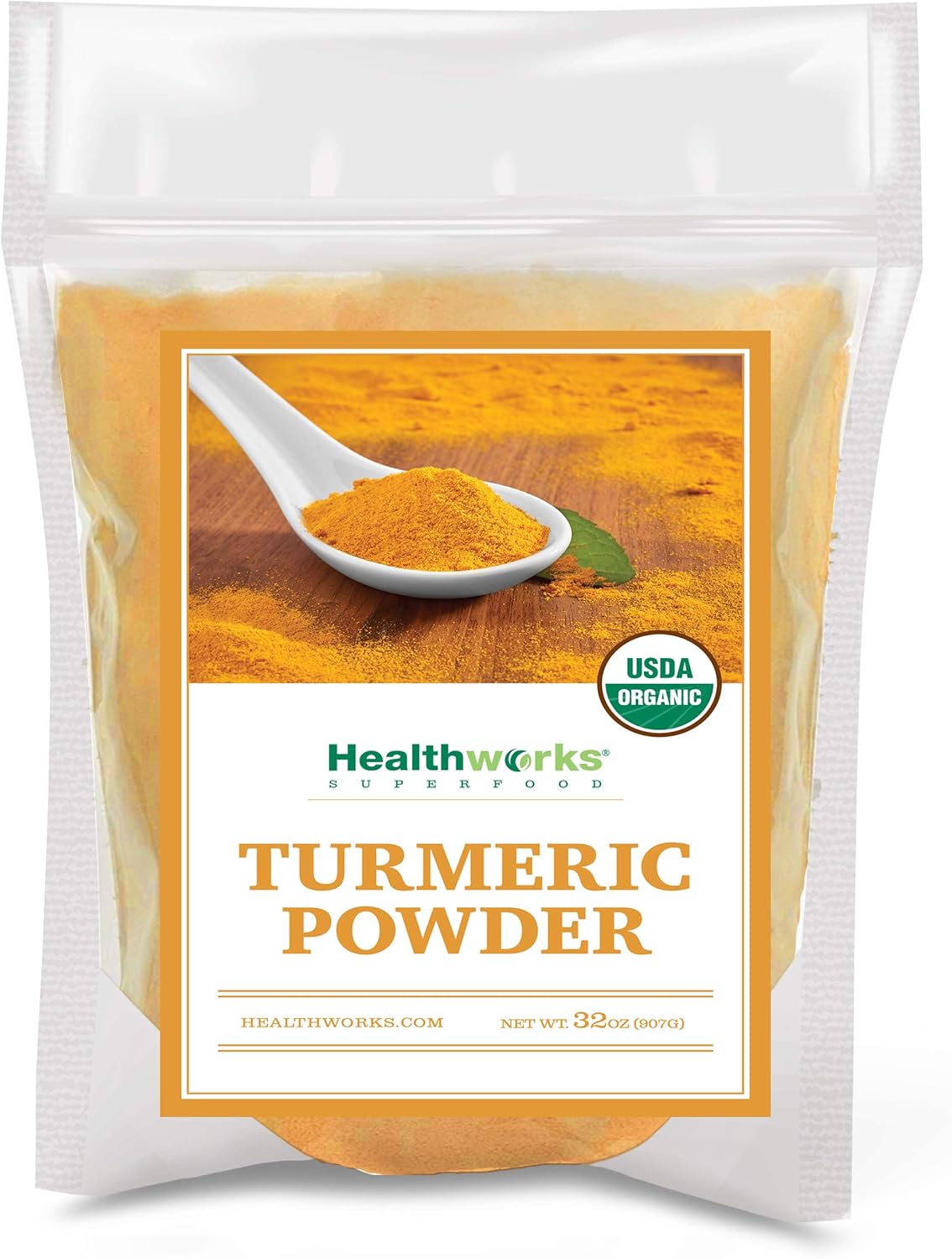 Healthworks Superfoods Turmeric Powder Organic - 32 Oz / 2 Lbs - Ground Raw Organic, Curcumin, Keto, Paleo, Vegan and Non-GMO