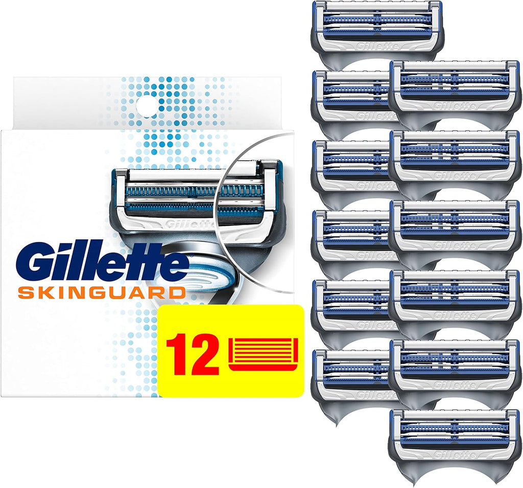 Gillette SkinGuard Men's Razor Blade Refill for Sensitive Skin, Designed for Sensitive Skin, 12 Blade Refills