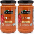 Tuscanini Sun-Dried Tomato Pesto, 6.7 oz (2 Pack) | Italian Gourmet Pesto with Cashews & Sunflower Oil | Dairy-Free | Kosher | Nothing Artificial | Bold & Rustic Flavor