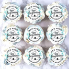 40Pcs Circle Edible Greenary Home Sweet Home Cupcake Toppers New Home New Beginning Cupcake Picks New Memories Drink Toppers for Housewarming Party Cupcake Decorations