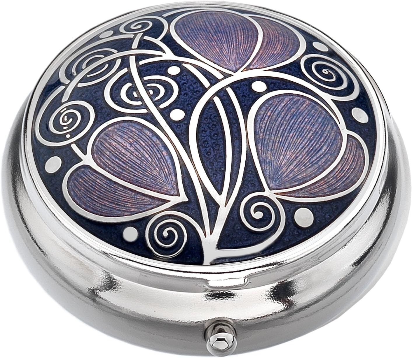 Pill Box in a Celtic Swirls Design (Purple)