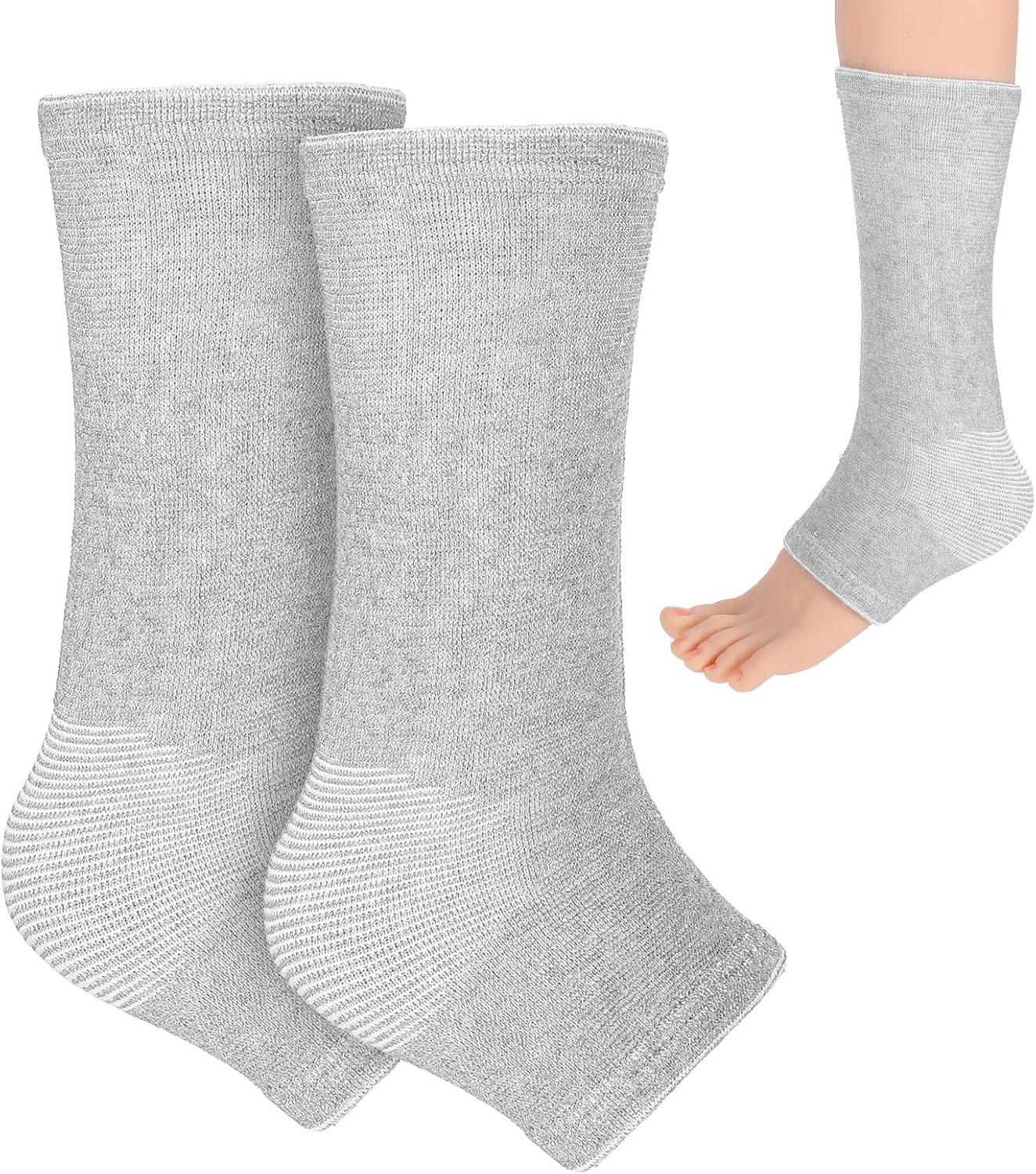 Bamboo Ankle Compression Sleeve, Foot Compression Socks, Breathable Bamboo Foot Sleeves, Soft Keep Warm Socks Feet Sleeves for Arch Support, Cold Protection Against Swelling and Sprains