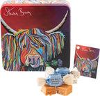 Gardiners of Scotland Handmade Fudge, Steven Brown - Lizzie McCoo Salted Caramel Fudge 7 Ounce Square Tin