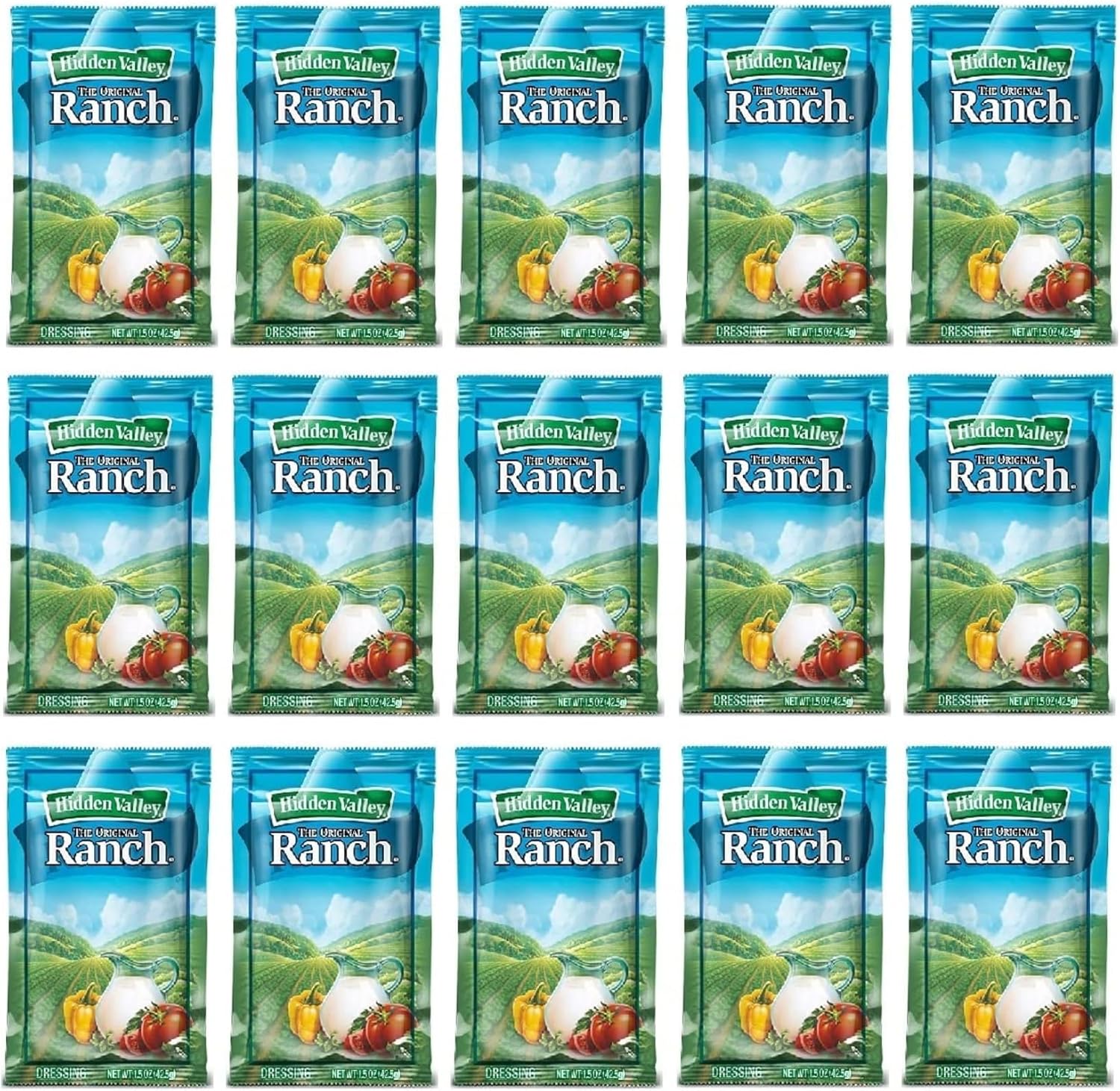 Hidden Valley Ranch Dressing - Bundle of 15 Packets - Perfect for a Variety of Uses - Goes on Anything - Classic Flavor that Generations have Loved