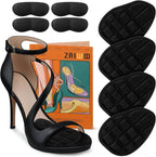 ZAIWOO Metatarsal Pads Women, Ball of Foot Cushions, High Heel Inserts, All Day Pain Relief and Comfort, No Slip Heel Grips Liners Shoe Pads for Loose Shoe(Black)