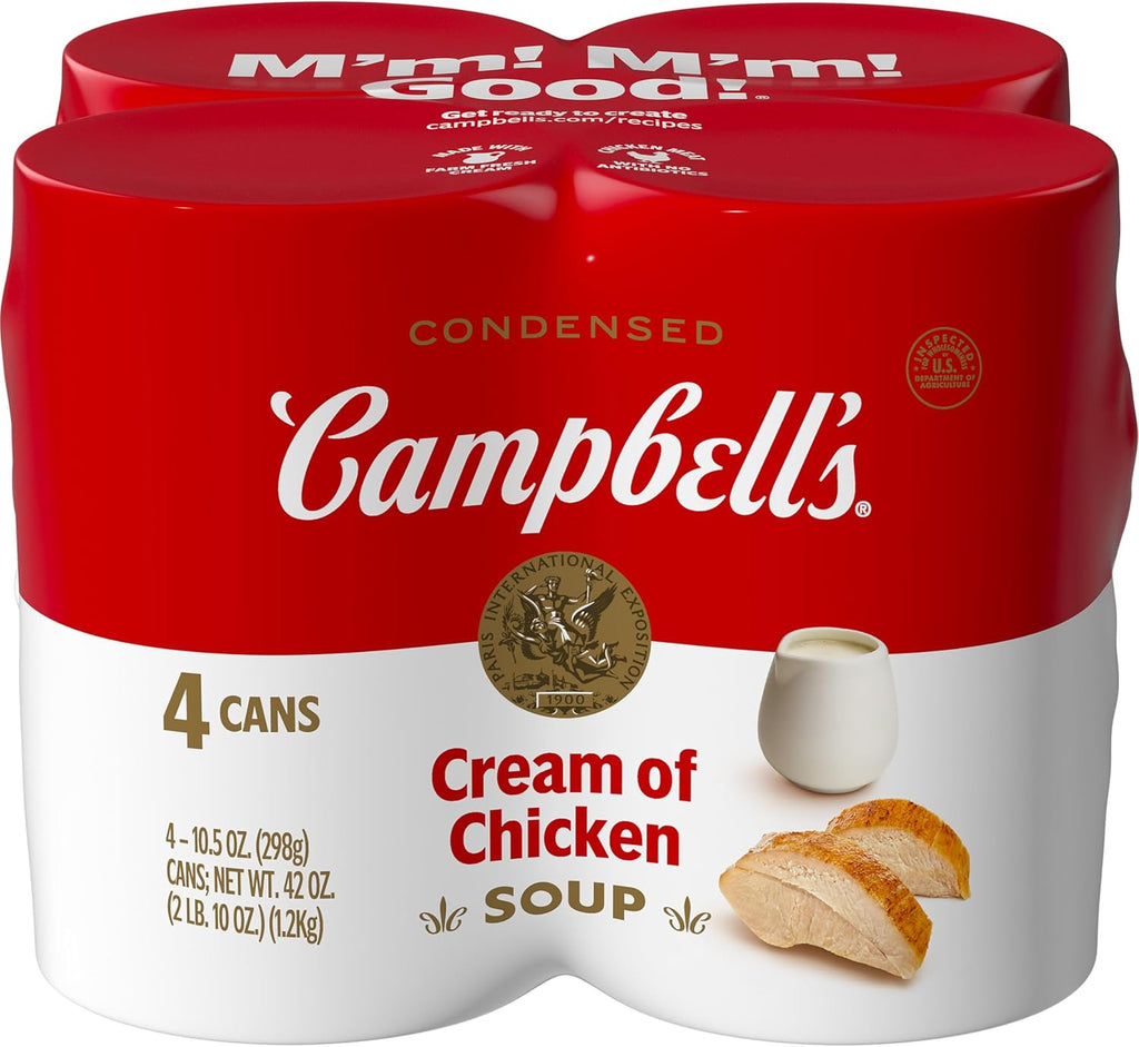 Campbell's Condensed Cream of Chicken Soup, 10.5 oz Can (4 Pack)