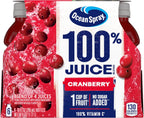 Ocean Spray 100% Juice, Cranberry Juice, 10 Ounce Bottle (Pack of 6)