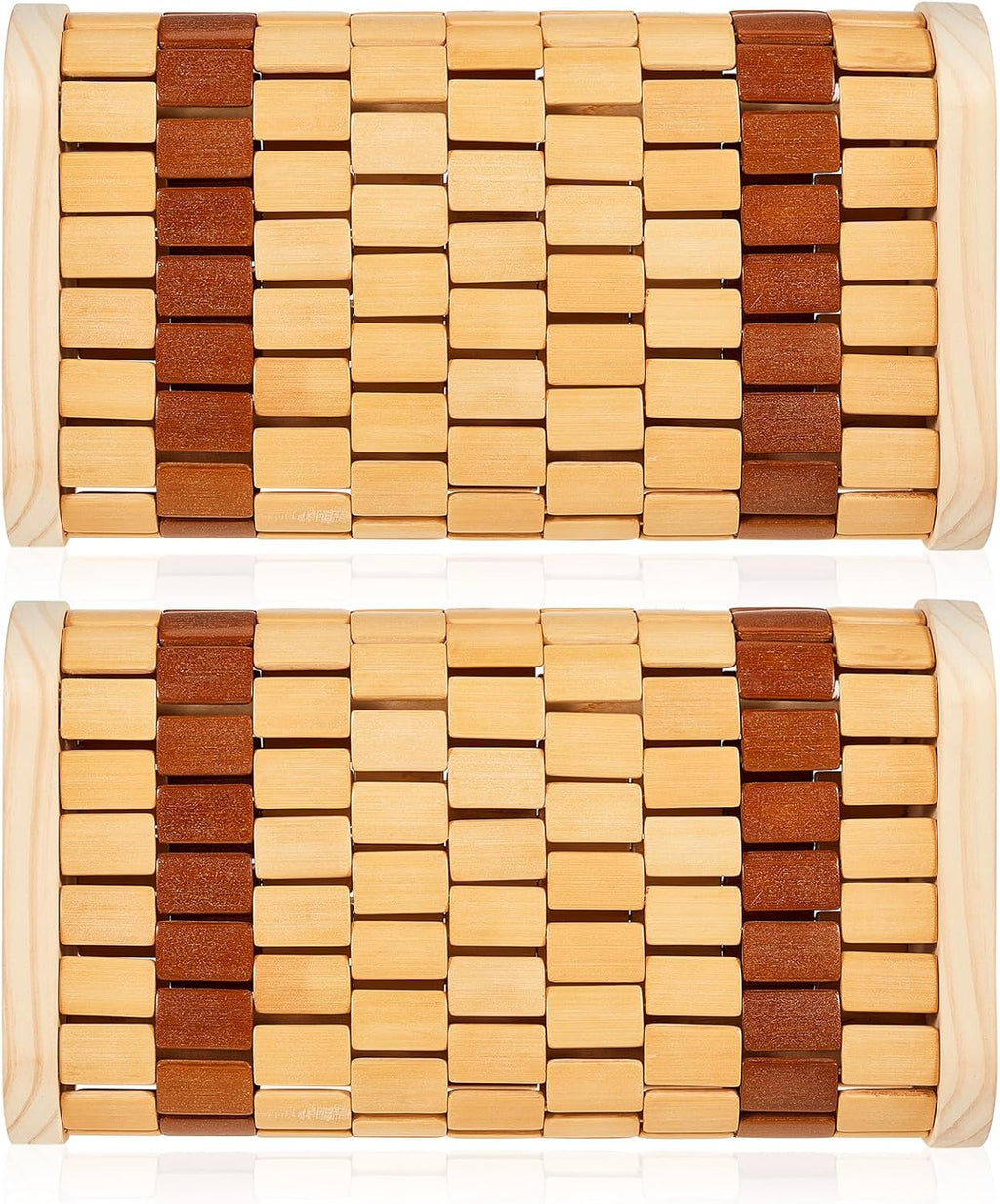 Soaoo 2 Pcs Sauna Pillow Bamboo Sauna Neck Rest Sauna Backrest Pillow Wooden Cervical Spine Pillow Sauna Accessories Headrest for Relaxing Home Gym Spa Steam Rooms Head Support, 14 x 8 x 3.5 Inch