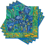RainCaper 20 PK Beverage Napkins, van Gogh "Irises" | 5 x 5 Cocktail Napkins Folded, Disposable Party Napkins For Weddings, Baby & Bridal Showers, Birthdays, Graduation
