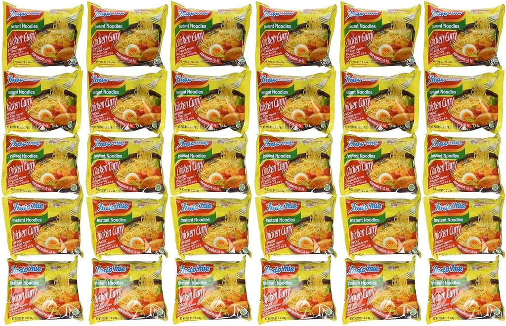 Indomie Instant Noodles Soup Chicken Curry Flavor for 1 Case (30 Bags), 2.82 Ounce (Pack of 30)