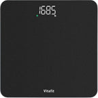 Vitafit Scale for Body Weight, High Accuracy 0.1lb by Our Professional Factory Since 2001, Digital Weight Scale LED and Step On, 3*AAA Batteries Included, 400lb/182kg, Spray Silver Black