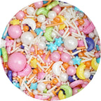 Moon & Stars Sprinkle Mix White, Blue, Yellow, Pink, Purple, Green, Orange 4.4 oz, Sprinkles For Cake Decorating, Baking, Ice Cream & More, The Hampton Candy Company