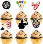 18 Pcs Darts Cupcake Toppers Darts Lovers Birthday Decorations Target Dart War Party Cake Picks Birthday Party Decors for Man