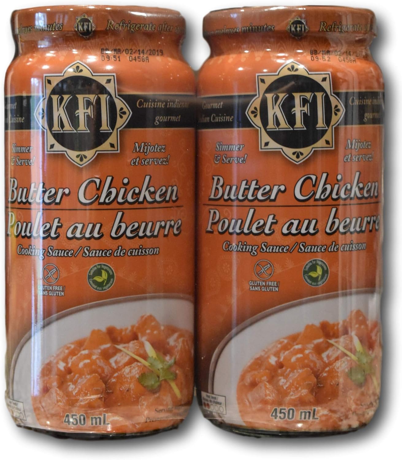 KFI Premium Butter Chicken Cooking Sauce 2 Pack- (2x450ml)