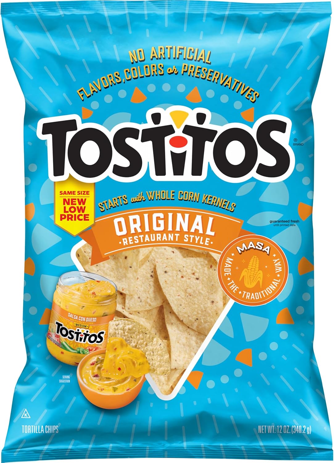 Tostitos Tortilla Chips, Original Restaurant Style, 12oz Bag