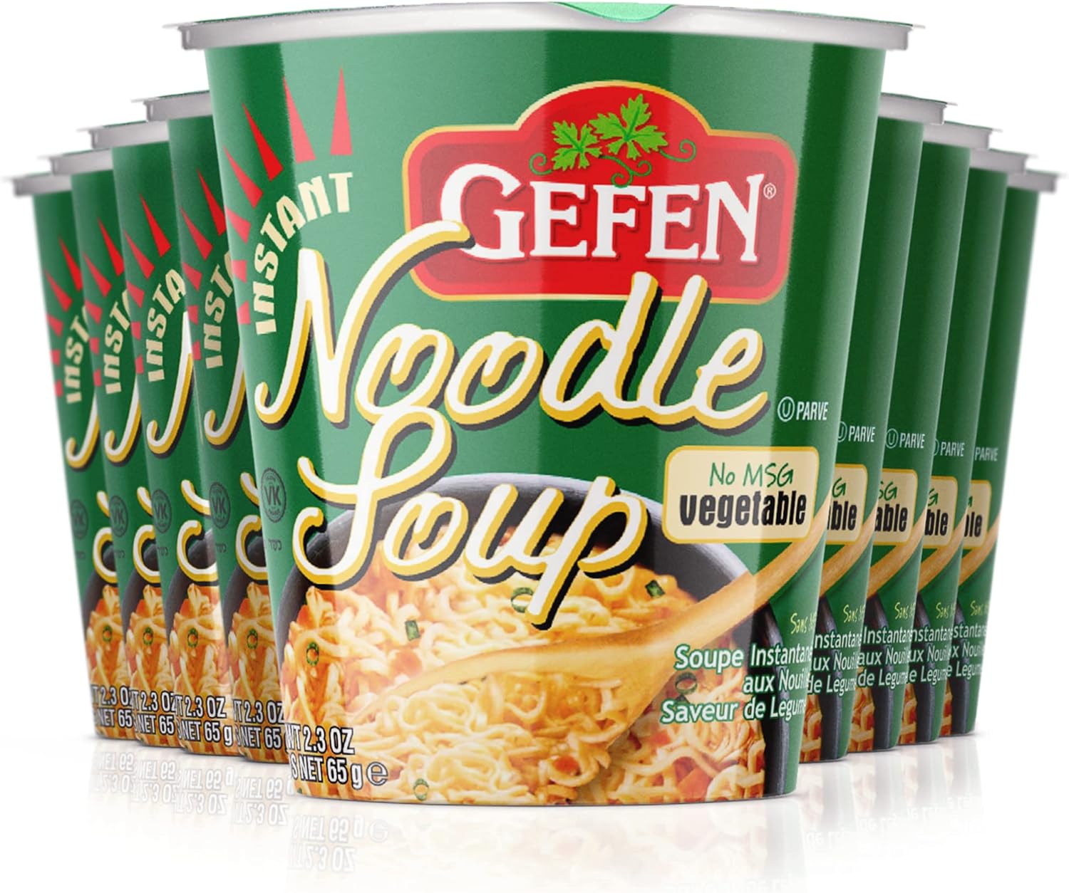 Gefen Instant Noodle Soup, No MSG, Vegetable Flavor, 2.3oz (12 Pack)