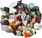 SUNYIK Natural Raw Stones Rough Rock Crystals for Tumbling,Cabbing,Assorted Stones,1pound(about 460 gram)