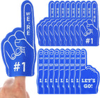 SHENLIU 18PCS Mini Foam Fingers, Baseball Fan Mini Foam Finger, Cheerleading Foam Finger We're #1 Sports Themed Party Supplies for Baseball Basketball Soccer Team Gifts(Blue)