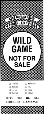 Wild Game Freezer Bags - 1 Lb. Size, Disposable, Single-layer Polyethylene, White, Self Seal, Airtight, Leak Resistant, Durable - Package of 100