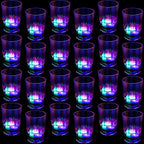 CHENGU 24 Pieces Light up Shot Glasses Party Favors for Adults, LED Flash Light up Drinking Cups Plastic Blinking Barware, Glow in the Dark Party Supplies for Night Club Bar Birthday Wedding Disco