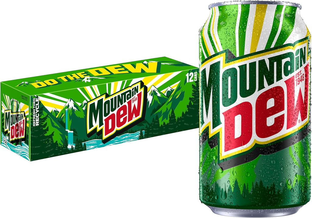 Mountain Dew Soda, 12 Fl Oz Cans (Pack of 12)