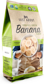 USDA Organic Banana Flour 1lb, Vegan, Paleo, Grain & Gluten Free, All-Purpose Wheat Flour Alternative, Great For Baking and Cooking, Just About Foods