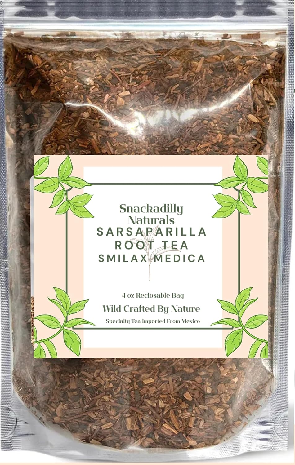 Sarsaparilla Root for Herbal Tea, Hemidesmus Indicus, Sasperella Root 4 oz reclosable Bag