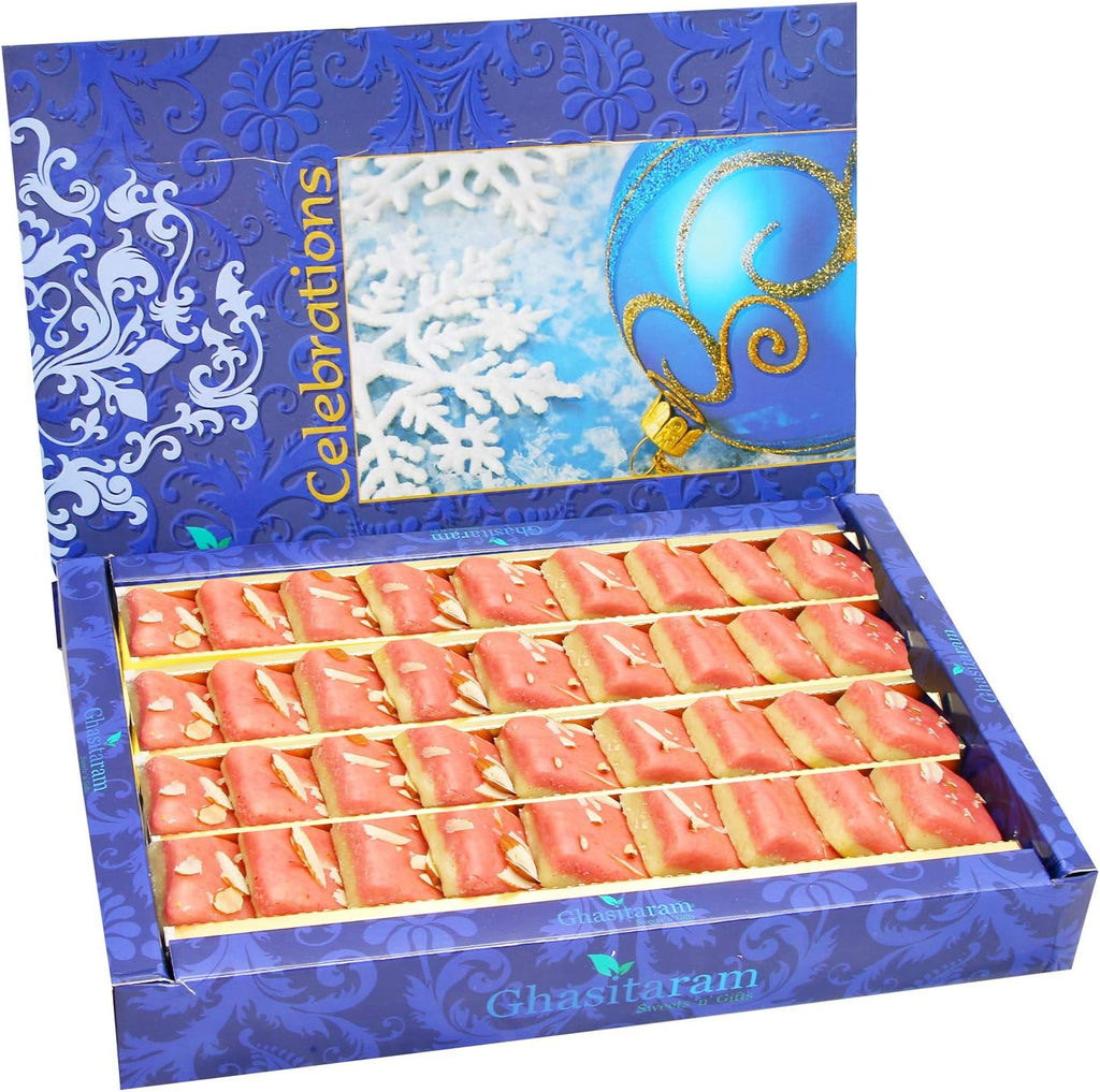 Ghasitaram Gifts Diwali Gifts Sweets- Sugarfree Mawa Coconut Barfi 800 GMS