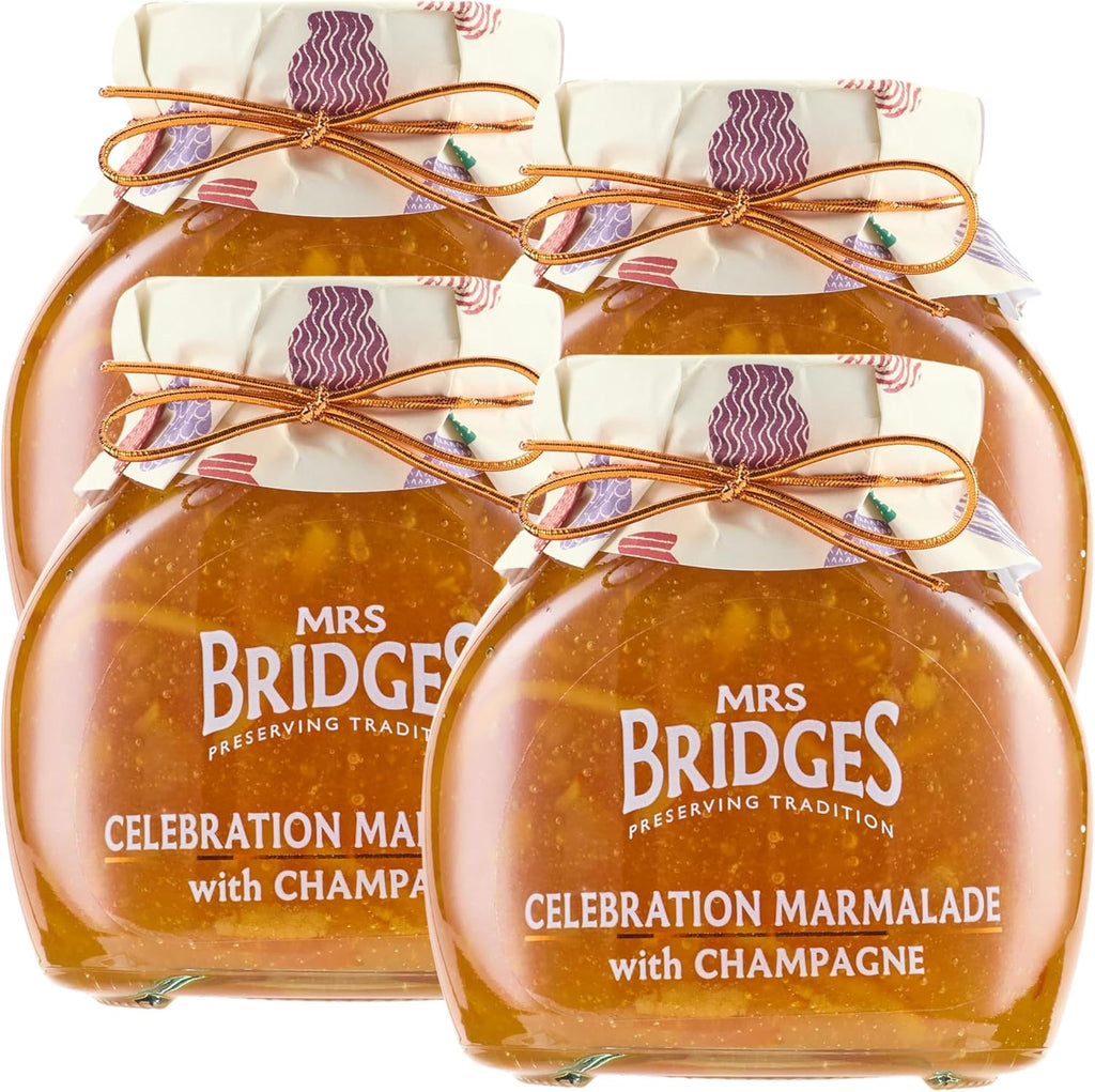 Mrs Bridges Celebration Marmalade with Champagne, Made in Scotland, 12oz Jar (Pack of 4)
