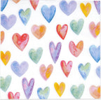 Gift Boutique Valentine’s Day Heart Beverage Napkins, 100 Count 3-Ply Cocktail Napkins with Colorful Heart Design