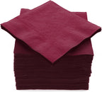 100 Pack Burgundy Beverage Napkins, Big Party Pack, 2 Ply, Ideal for Wedding, Party, Birthday, Dinner, Lunch, Cocktails. (5” x 5”) by Amcrate