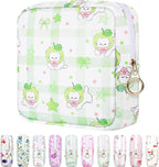 Likesing 5.1'' Sanitary Napkin Storage Bag, Canvas Period Pouches for Teen Girls Women, Period Bag Tampon Holder for Purse Feminine Menstrual Sanitary Pad Pouch(Green H9285)