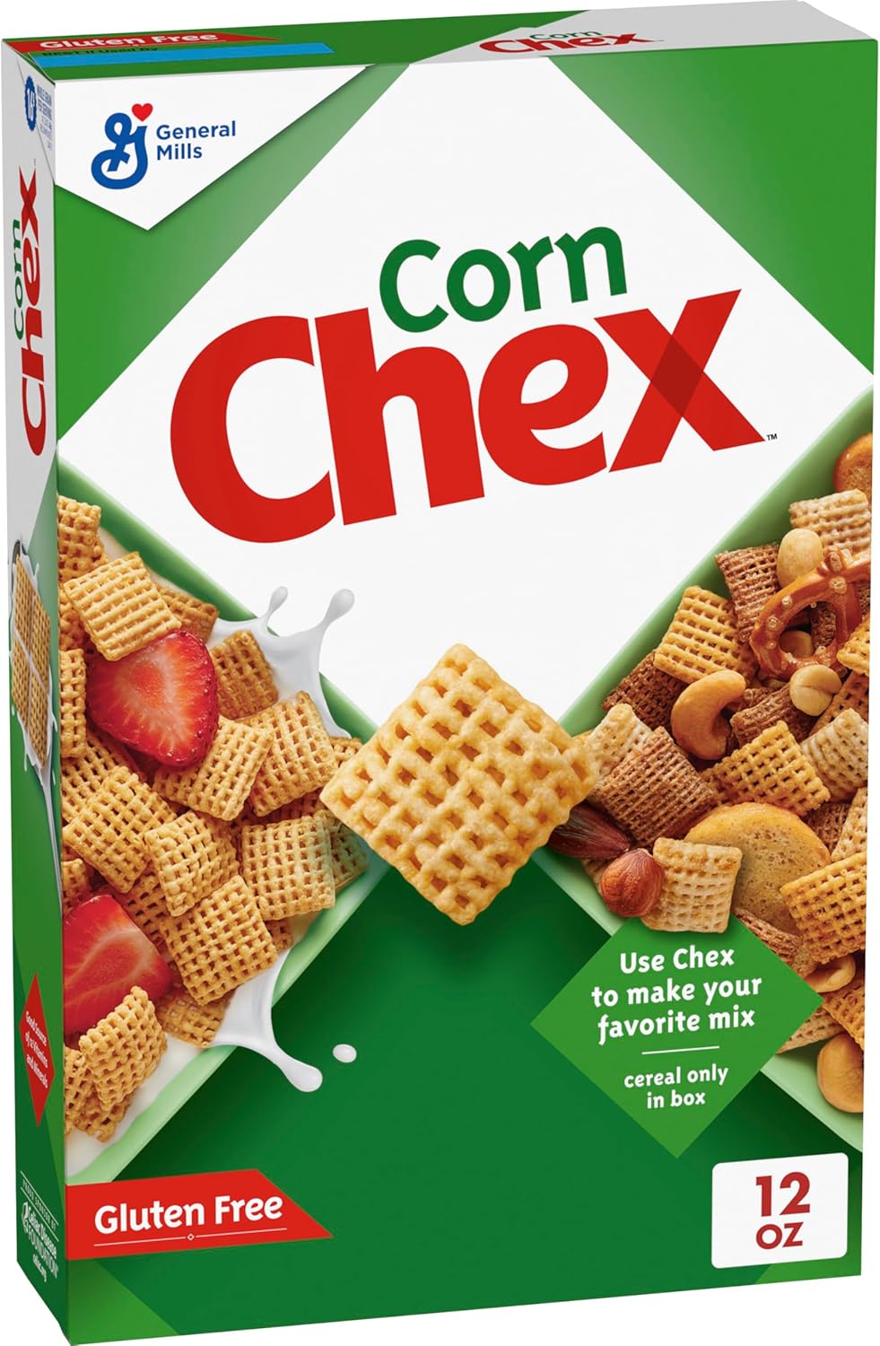 Corn Chex Gluten Free Breakfast Cereal, Homemade Chex Mix Ingredient, 12 oz