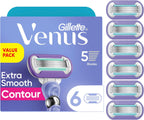 Gillette Venus Deluxe Smooth Swirl Womens Razor Blade Refills, 6 Count, Moisture Ribbon to Protect Against Irritation