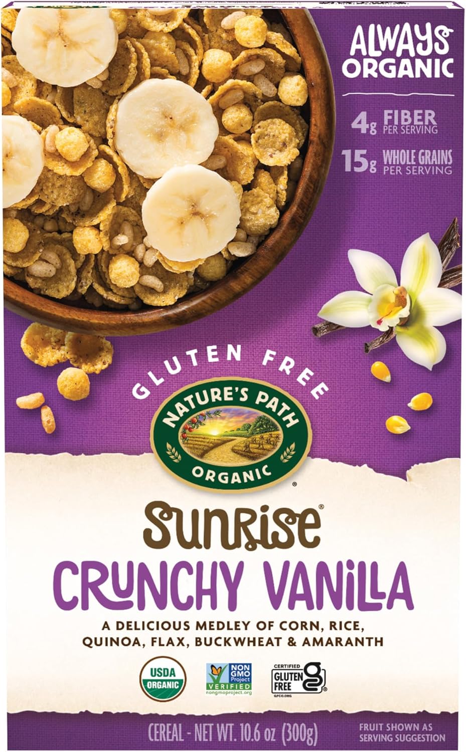 Nature's Path, Organic Gluten-Free Crunchy Vanilla Cereal, 10.6 Oz