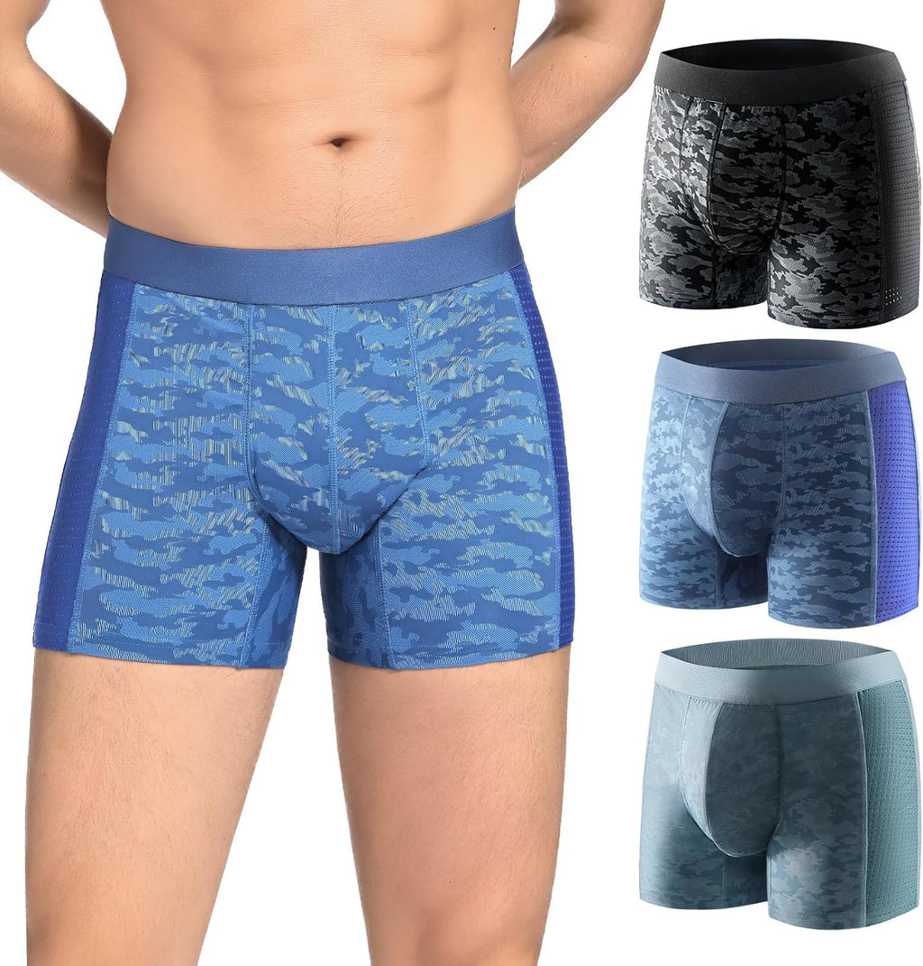 Carer Men’s Incontinence Underwear, Washable Reusable Breathable Leak Proof Underwear for Men Boxer Briefs for Bladder Leakage, 80ml Absorbent Pad Breathable 3 Pack, X-Large