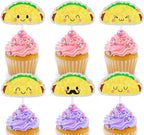 Mexico Taco Dessert Cupcake Toppers Mexican Fiesta Theme Cinco de Mayo Party Decorations - 18 Pcs Picks